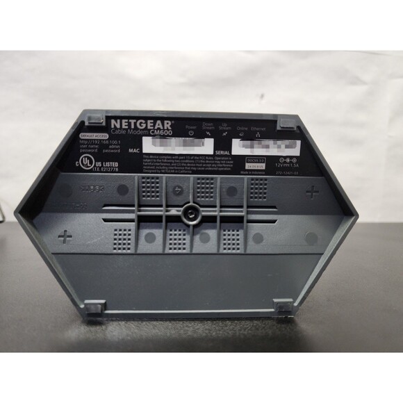 NETGEAR CM600 960Mbps DOCSIS 3.0 Cable Modem w/ Power Supply & Cable - Picture 5 of 5